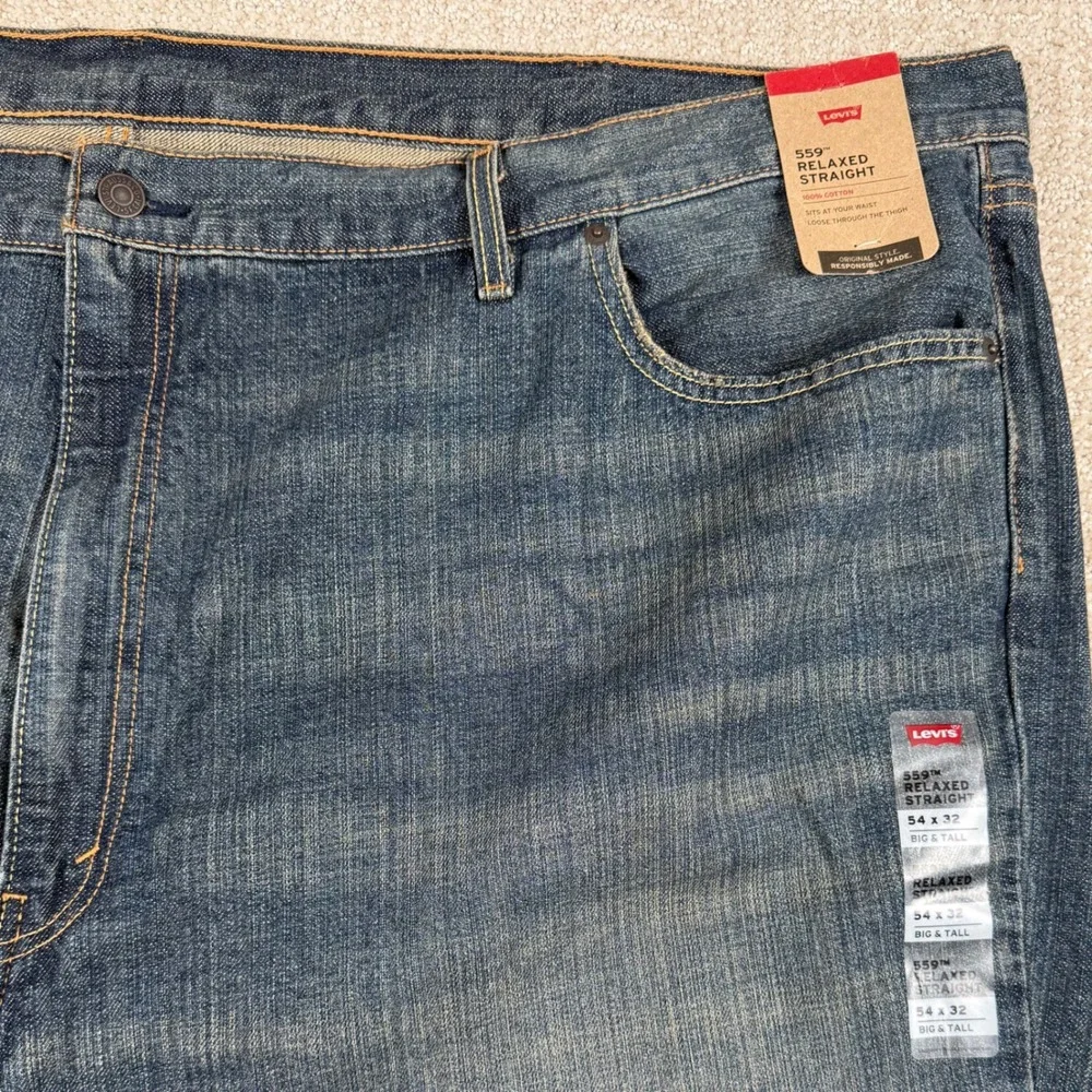 NEW Levi's 559 Mens 54x32 Relaxed Straight Leg Denim Blue Jeans